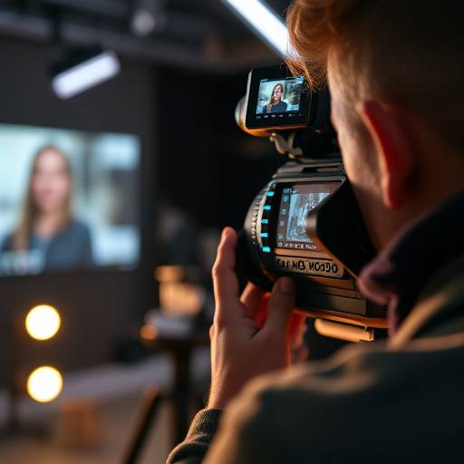 Primer plano de una persona editando video con un software de edición profesional en un estudio.