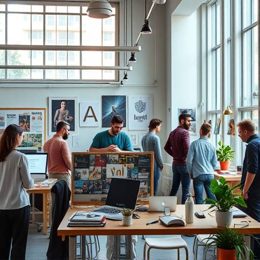 Un grupo de personas participando en un taller de diseño gráfico en Barcelona