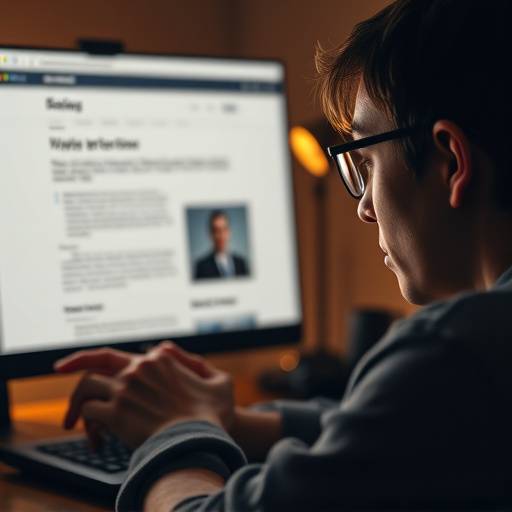Una persona usando un lector de pantalla para navegar por un sitio web